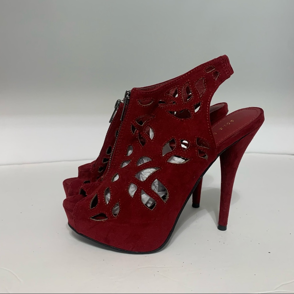 Sole Society Burgundy suede heels